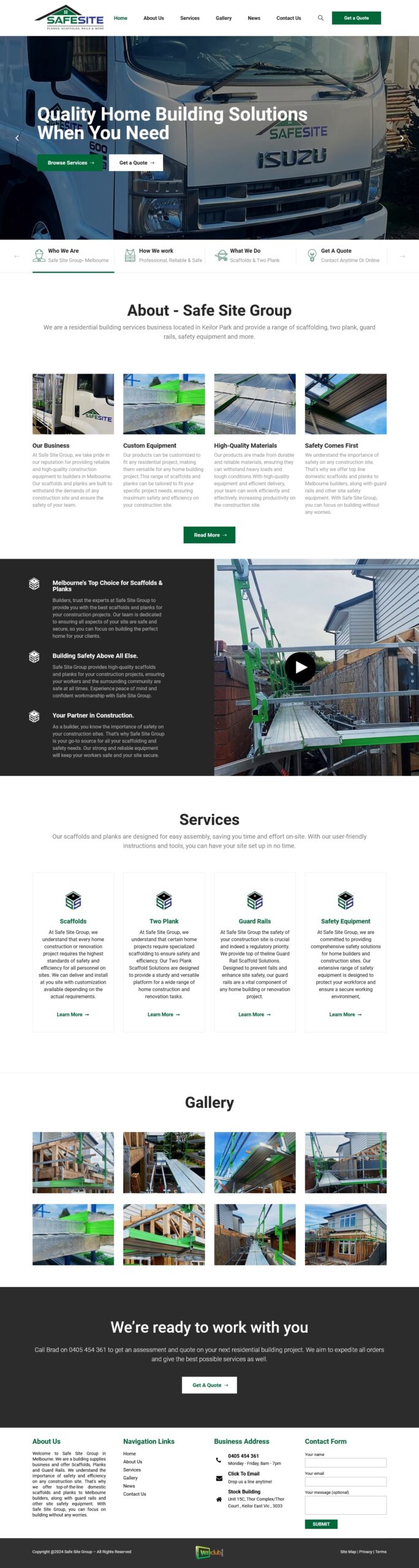 Construction Equipment for Sale Melbourne Safe Site Group