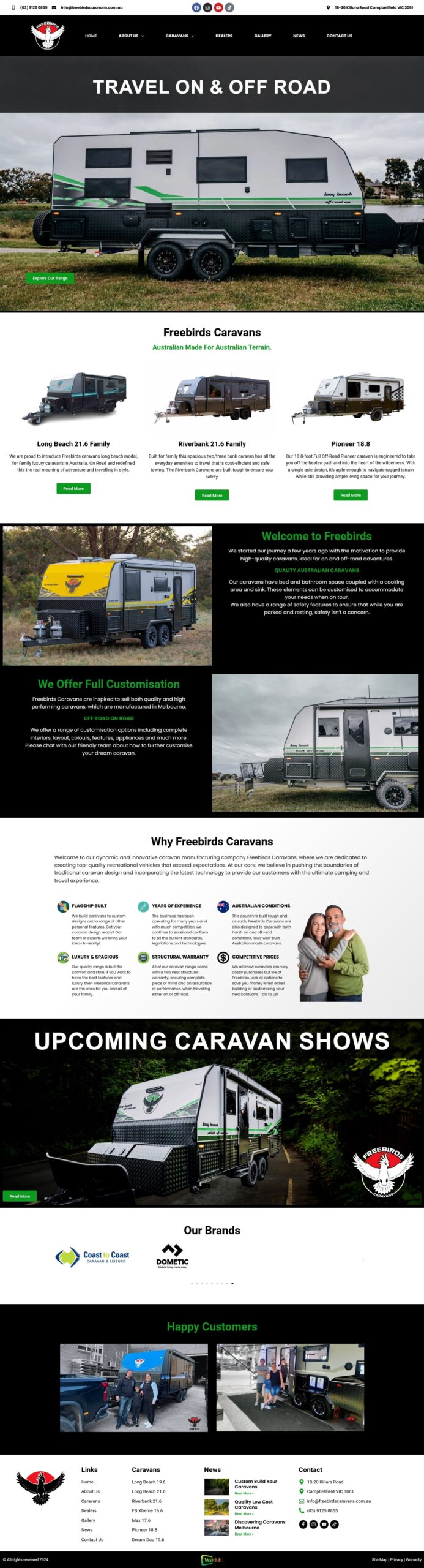 Freebirds Caravans Quality & Luxury Built Caravans in Melboure