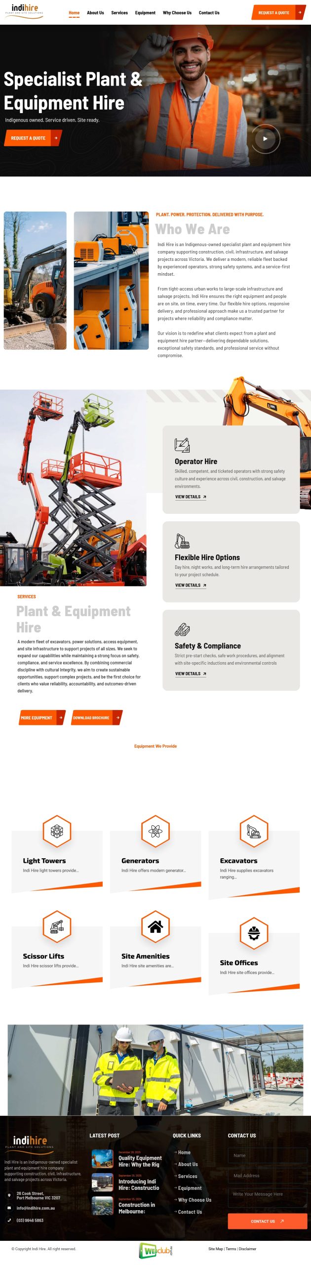 Home - Specialist Plant & Equipment Hire Indi Hire